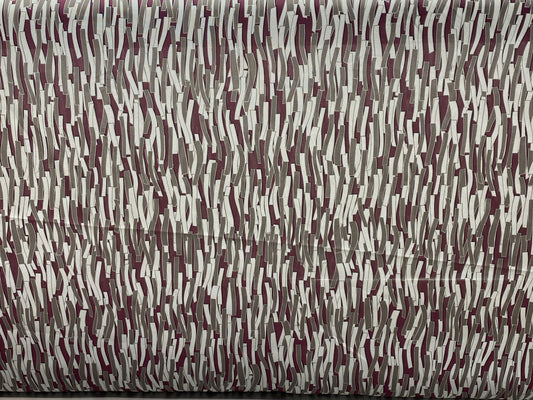 Polyester imprimé rayures beige rouge brun