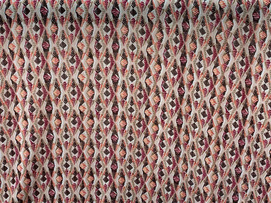 Polyester imprimé géométrique blanc rouge brun orange
