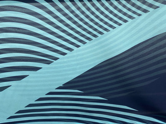 Polyester imprimé voilage rayures géométrique bleu