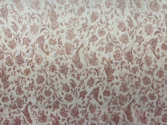 Polyester voilage crêpe imprimé cachemire fleurs rouge blanc