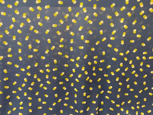 Polyester imprimé pois bleu vert jaune