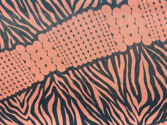 Polyester voilage imprimé Afrique tigré zébré brun noir