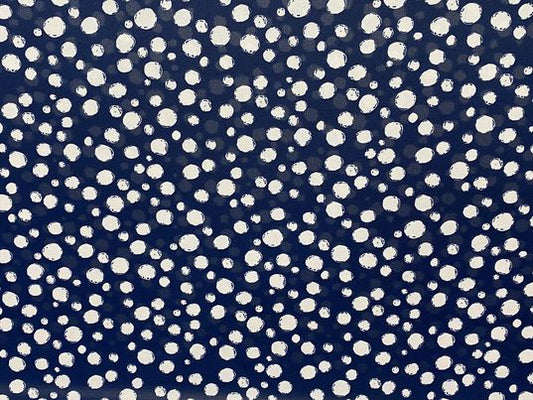 Polyester voilage imprimé pois bleu blanc