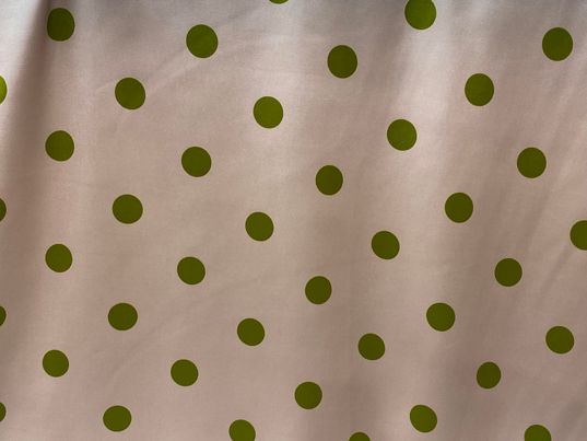 Polyester satin imprimé pois rose vert