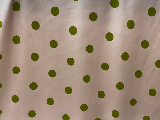 Polyester satin imprimé pois rose vert