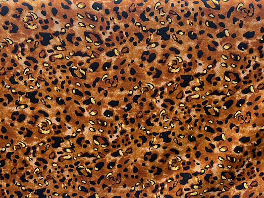 Viscose imprimé Afrique tigré léopard brun noir jaune