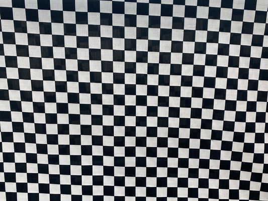 viscose imprimé carreaux blanc noir