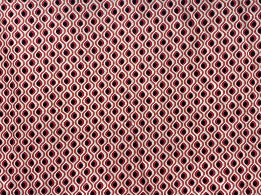 Viscose imprimé carreaux rouge blanc noir