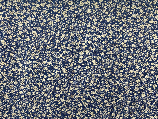 Viscose imprimé fleurs bleu blanc