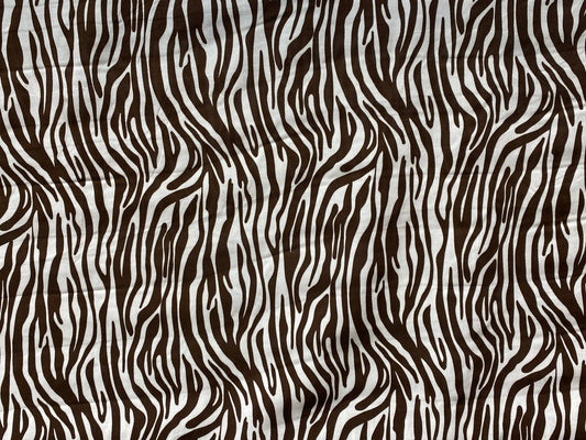 Viscose imprimé Afrique léopard tigré brun blanc zébré