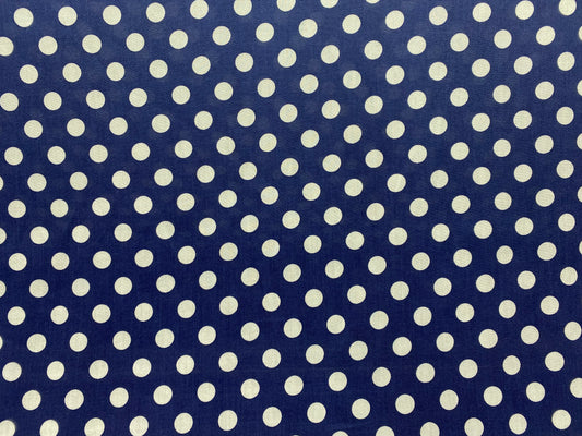 Viscose imprimé pois bleu blanc