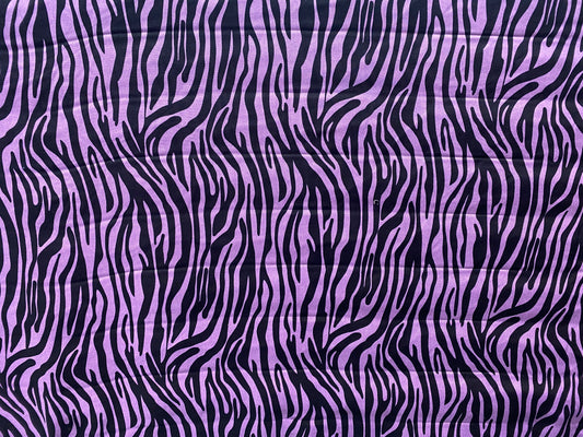 Viscose imprimé Afrique tigré léopard zébré noir violet