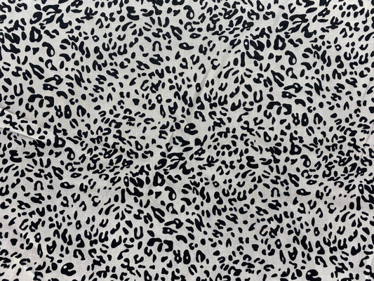 Viscose imprimé Afrique tigré léopard noir blanc