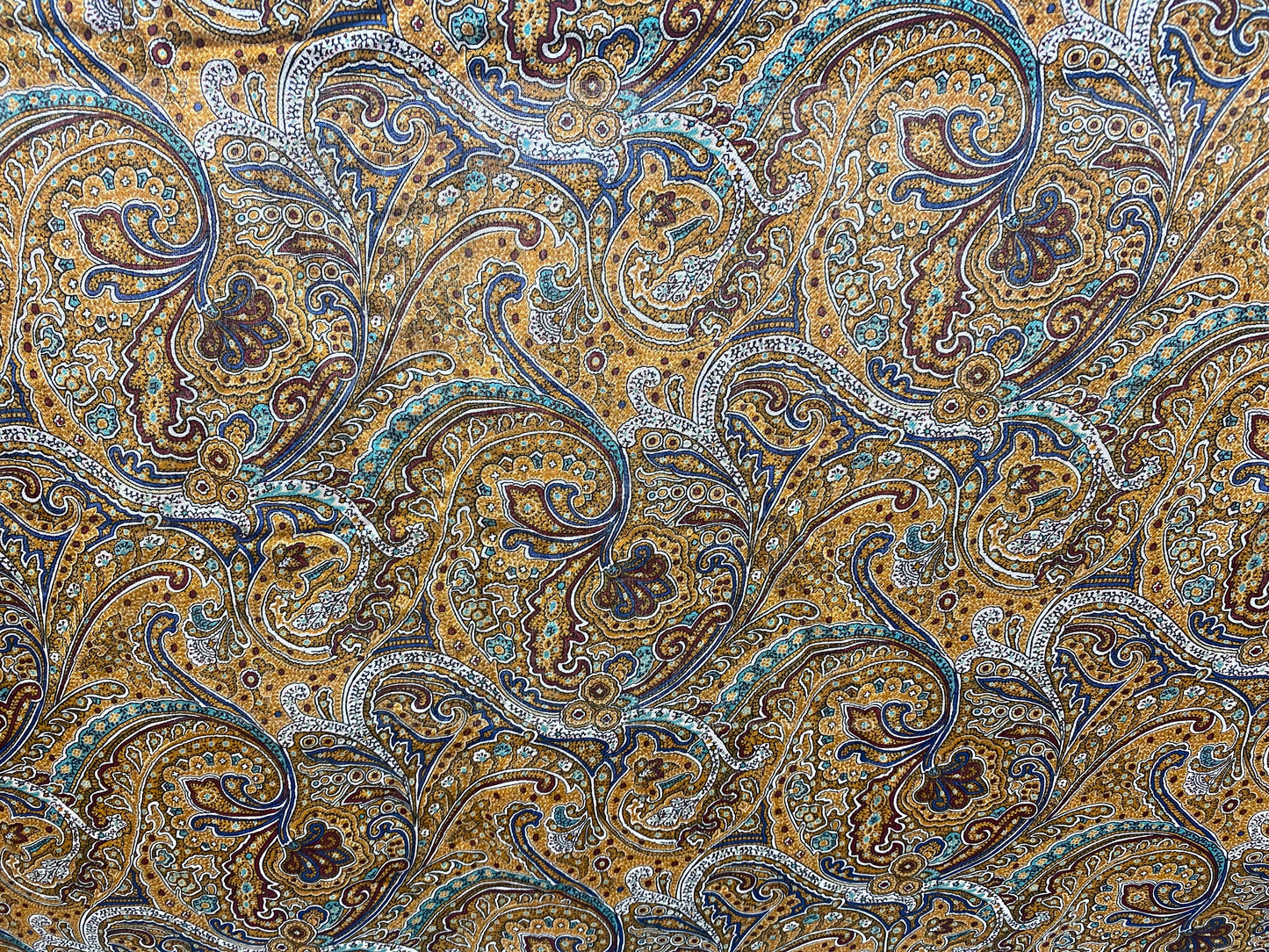 Viscose imprimé cachemire brun bleu