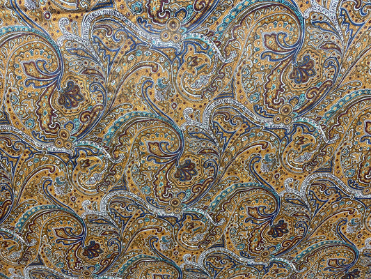 Viscose imprimé cachemire brun bleu