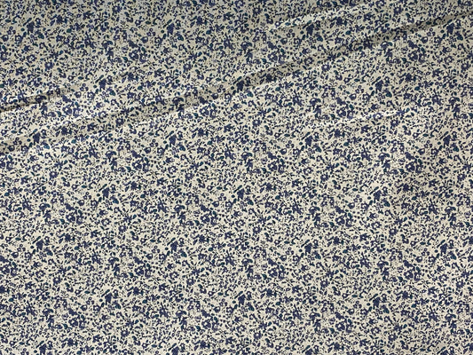 Coton imprimé fleurs blanc violet