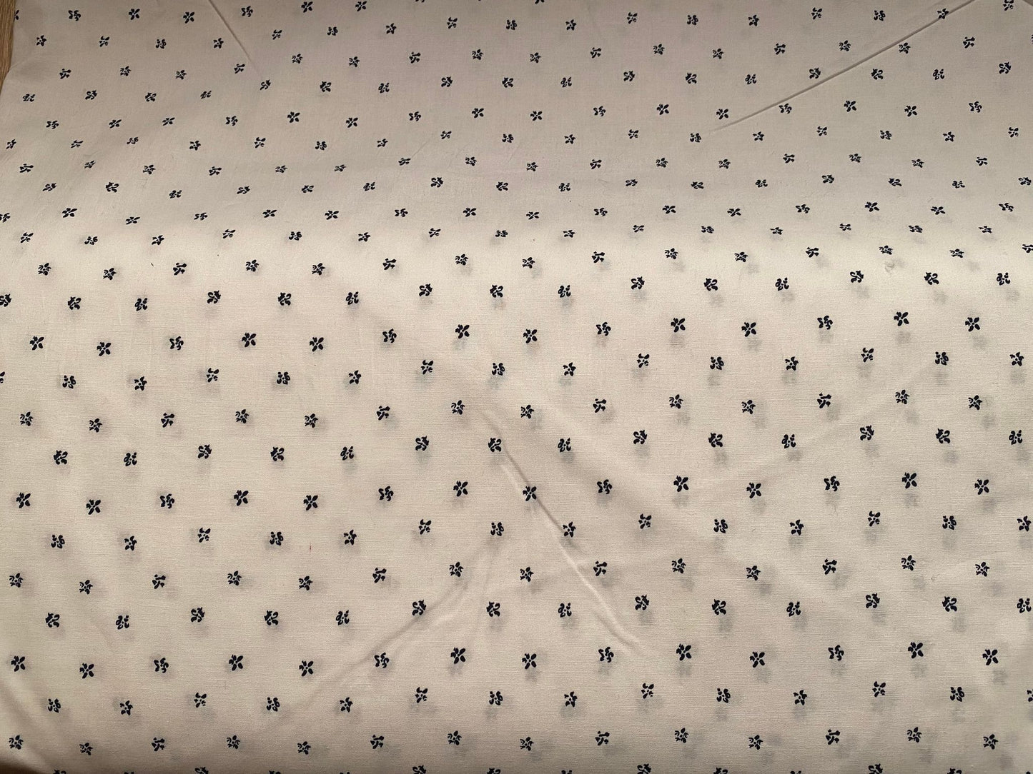 Coton élasthanne  imprimé fleurs blanc bleu