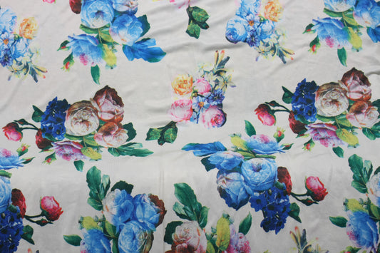 Polyester élasthanne fleurs