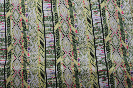 Polyester satin imprimé vert jaune