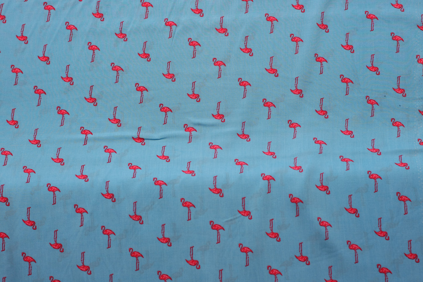 Viscose imprimé flamants roses bleu rose
