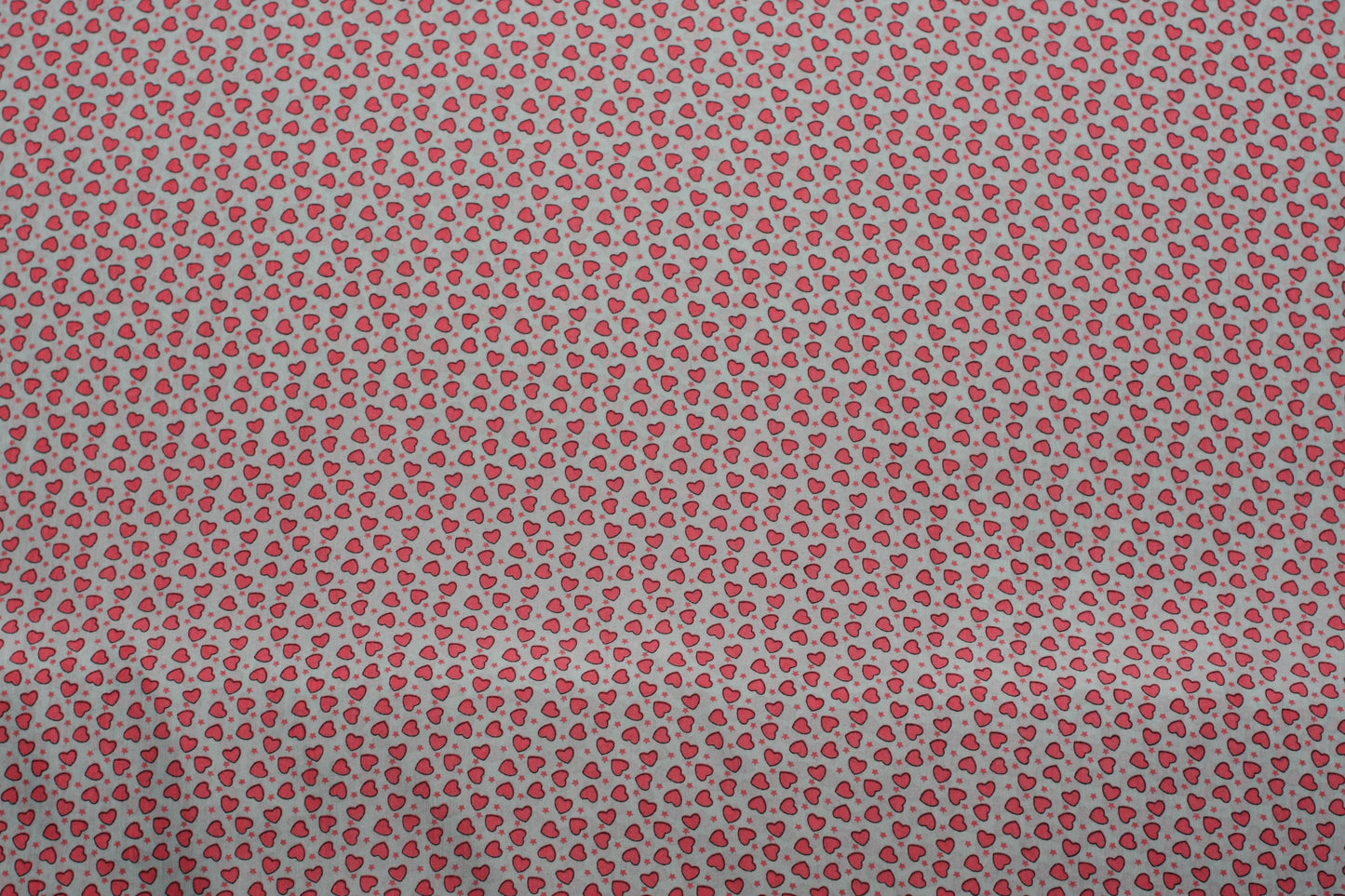 Polyester imprimé coeurs rose bleu