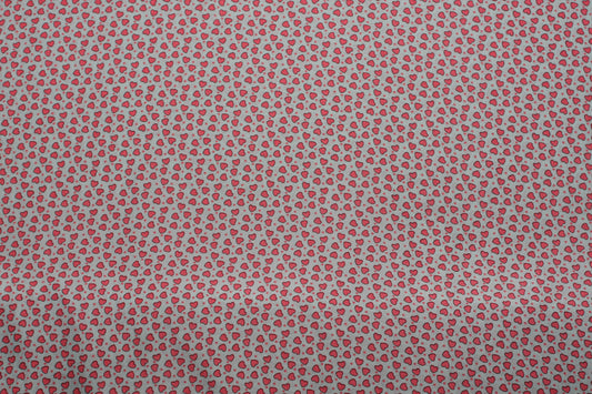 Polyester imprimé coeurs rose bleu