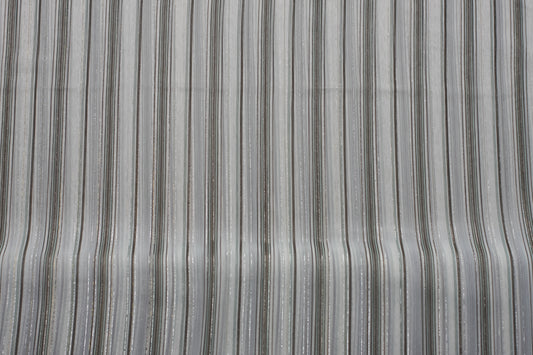 Polyester voilage rayures vert blanc