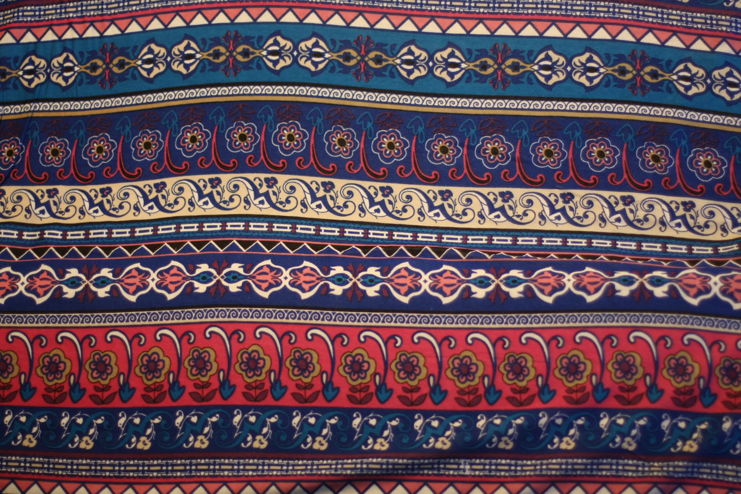 Polyester élasthanne imprimé rayures fleurs