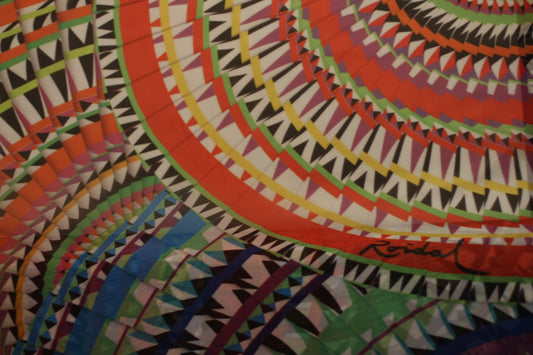 Polyester voilage imprimé Afrique orange vert bleu