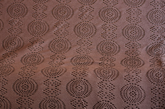 Polyester élasthanne ajouré brun
