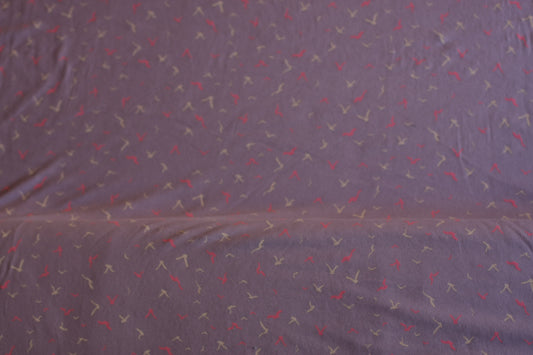 Polyester élasthanne imprimé oiseaux violet