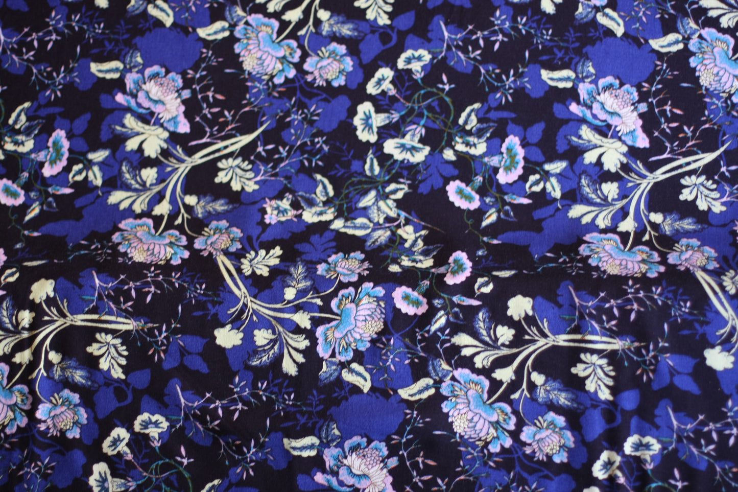 Viscose imprimé fleurs bleu