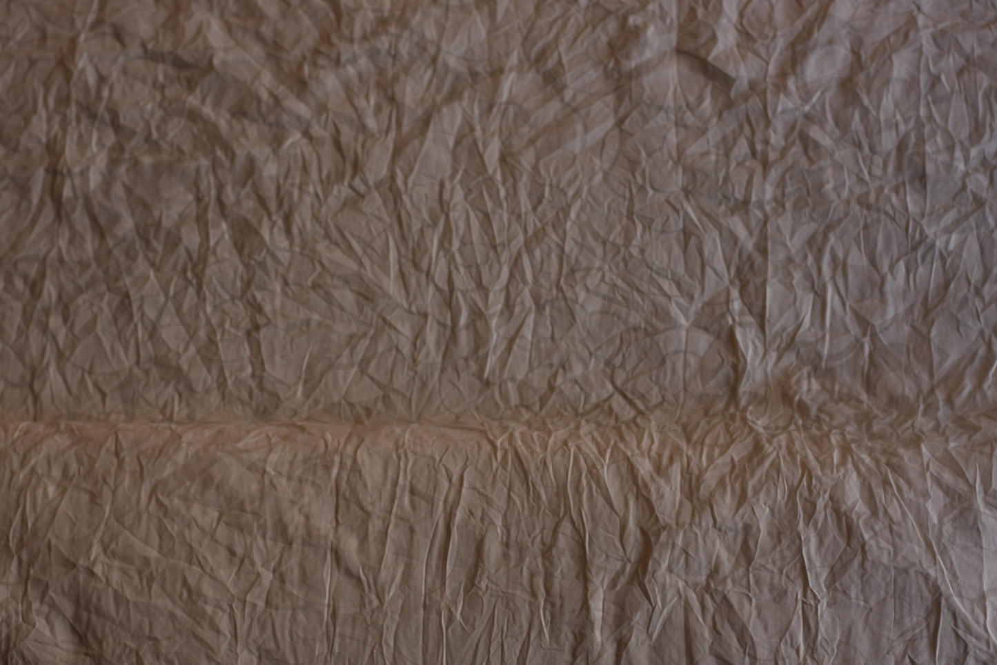 Polyester coton voilage froissé fleurs blanc