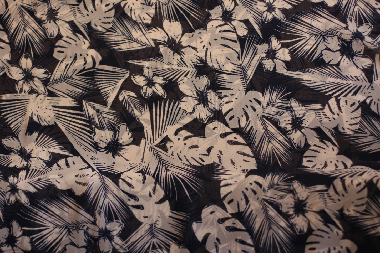 Polyester voilage imprimé fleurs bleu blanc