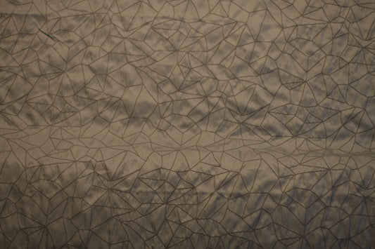 Polyester satin crêpe tissé gris