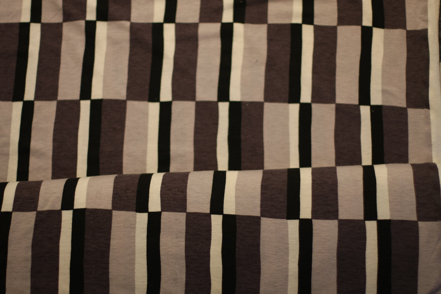 Polyester élasthanne imprimé carreaux blanc noir gris