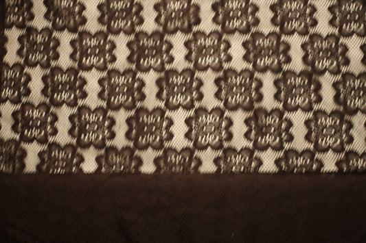 Polyester élasthanne dentelle fleurs noir