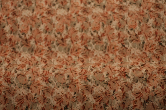 Coton élasthanne ajouré imprimé fleurs blanc rose