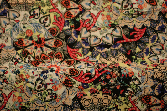 Viscose imprimé coeurs blanc