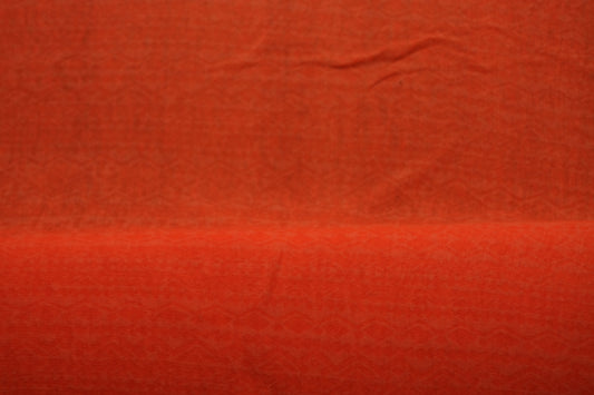 Polyester élasthanne voilage imprimé rayures orange blanc