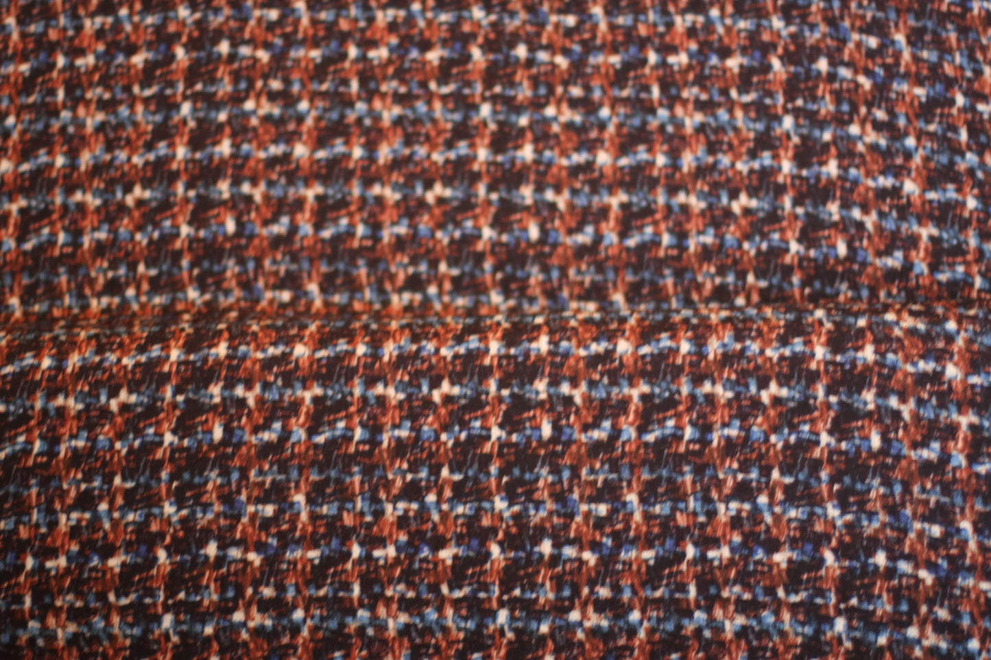 Polyester imprimé carreaux brun noir blanc