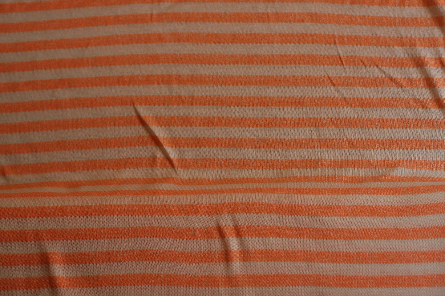 Polyester élasthanne imprimé rayures orange blanc