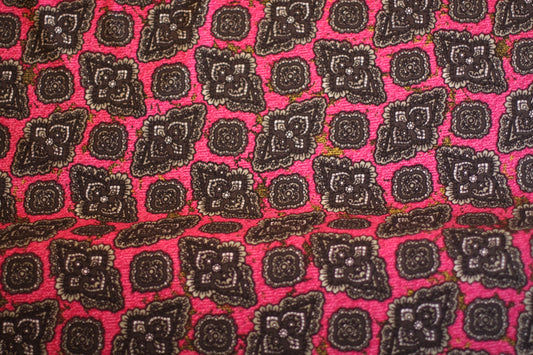 Polyester élasthanne imprimé rose noir