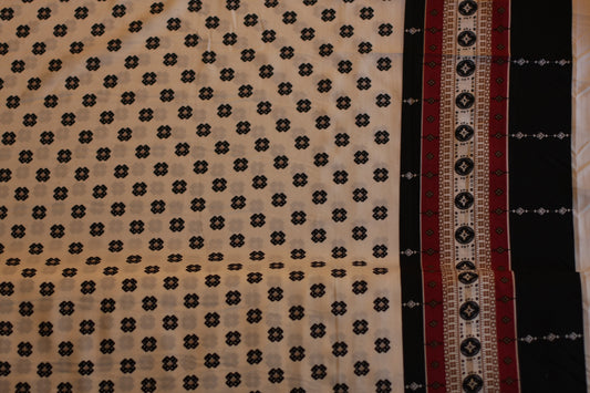 Polyester voilage imprimé indou blanc noir rouge (+clair)