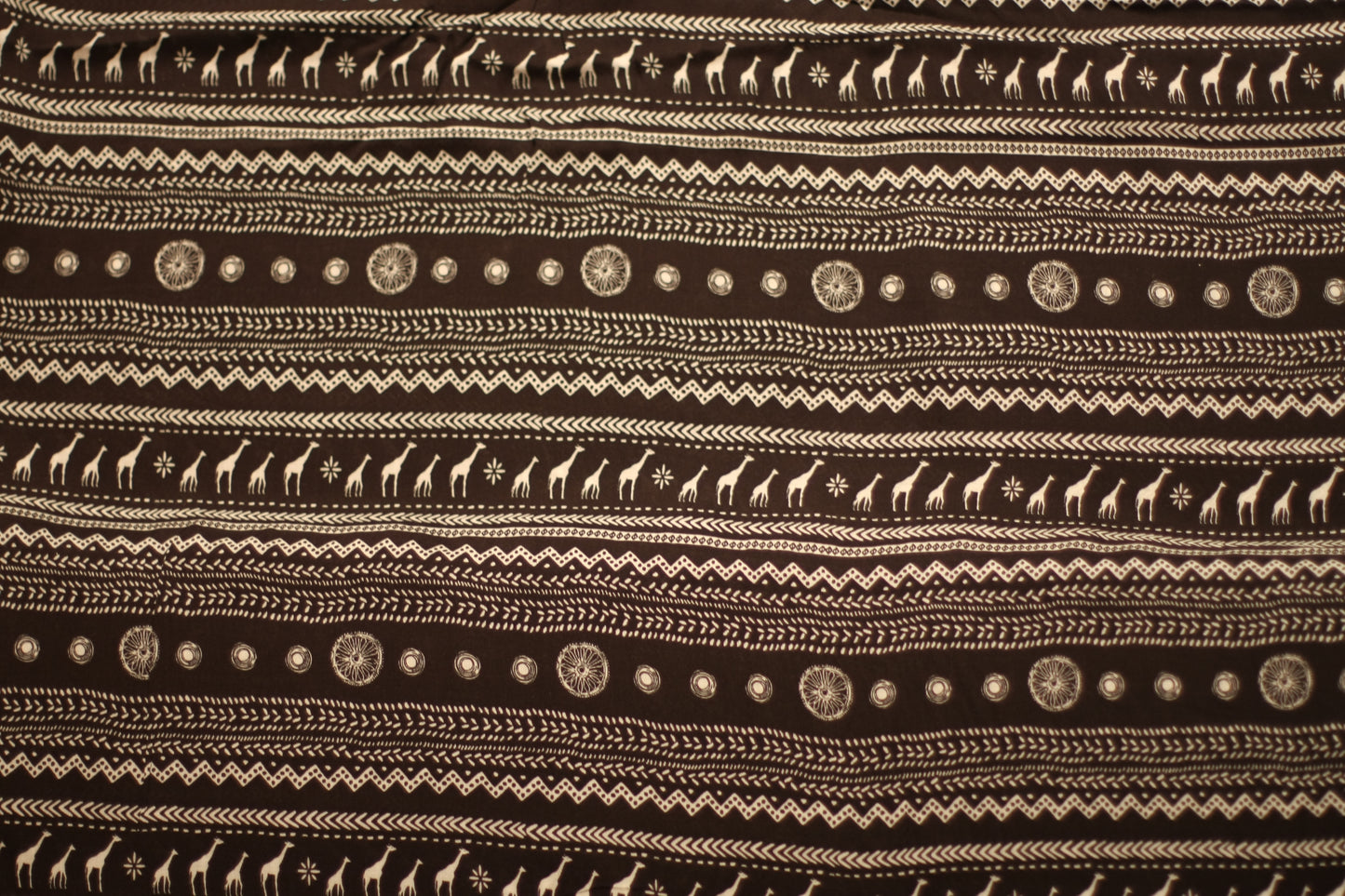 Viscose imprimé Afrique rayures noir blanc