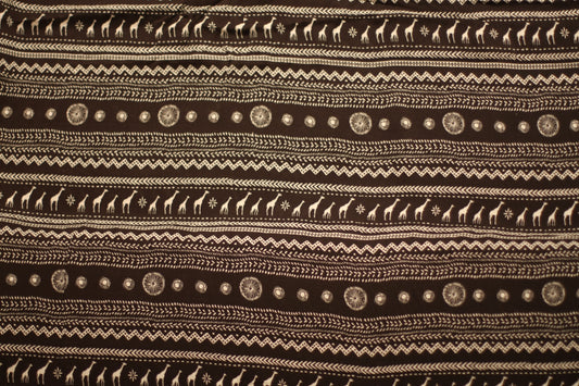 Viscose imprimé Afrique rayures noir blanc