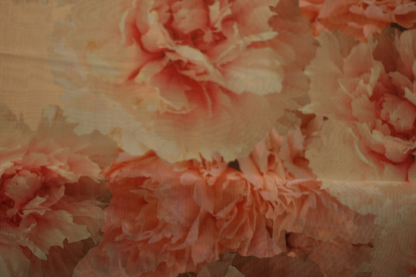 Polyester voilage imprimé fleurs rose blanc