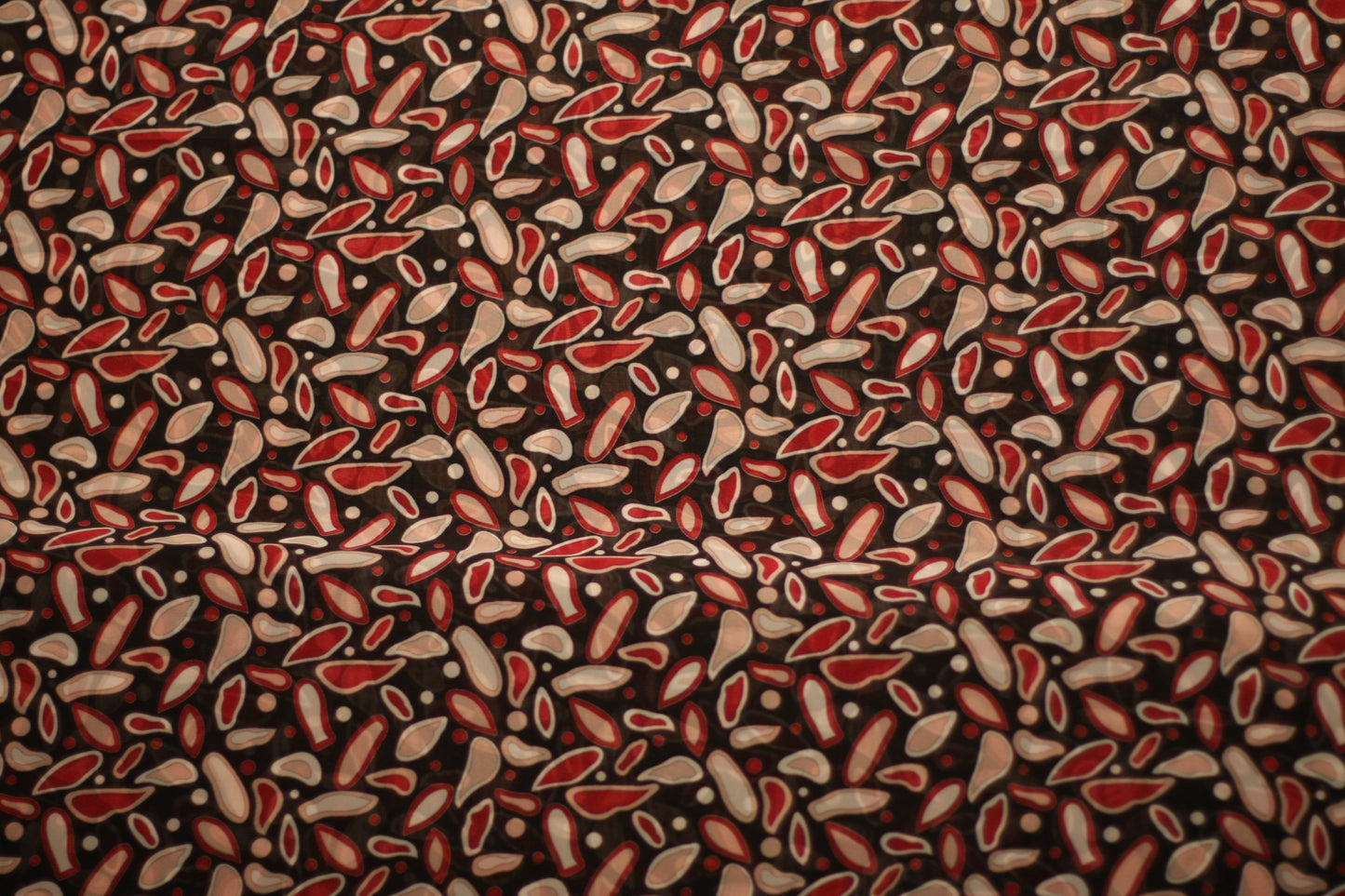 Polyester voilage imprimé rouge noir blanc