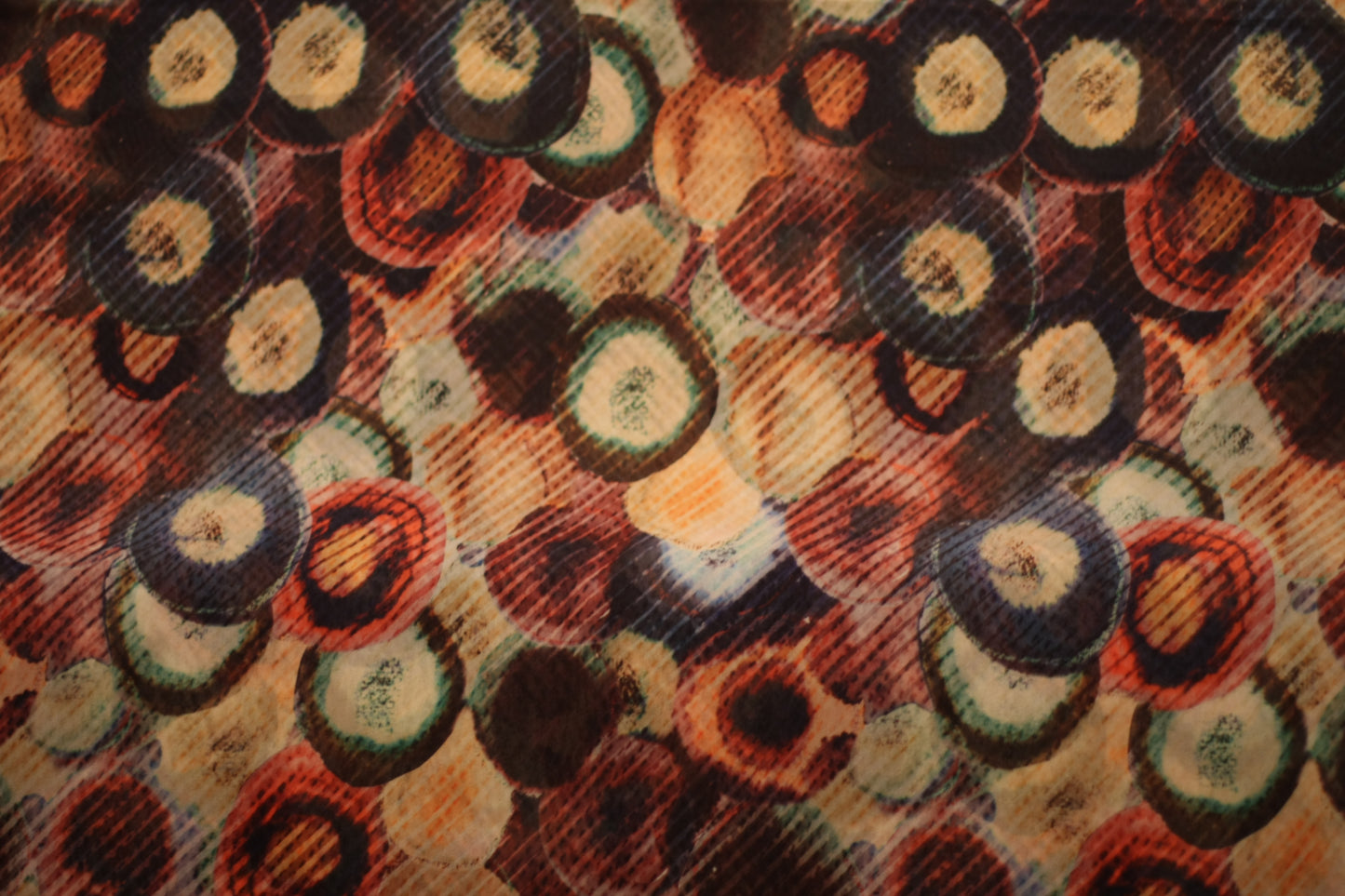 Polyester voilage imprimé rayure jaune rouge noir