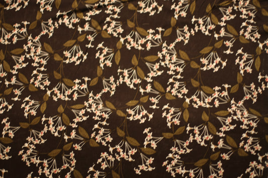 Viscose imprimé fleurs blanc noir